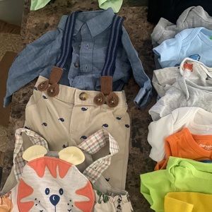 0-3 Month old boys clothing lot of 46 pieces